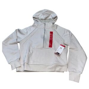 Danskin Womens Size M Half Zip Hoodie Moonbeam‎ Cozy Fleece Pullover